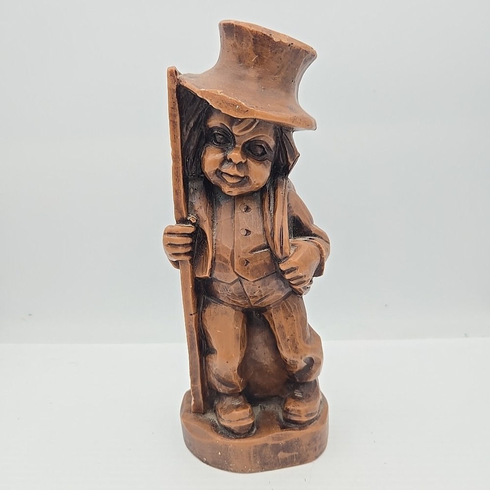 Chimney Sweep Hand-Carved Figurine Sculpture German Unique 1930's